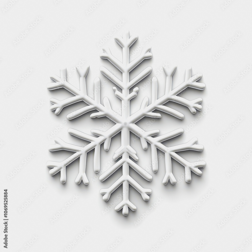 Poster elegant white snowflake on simple background