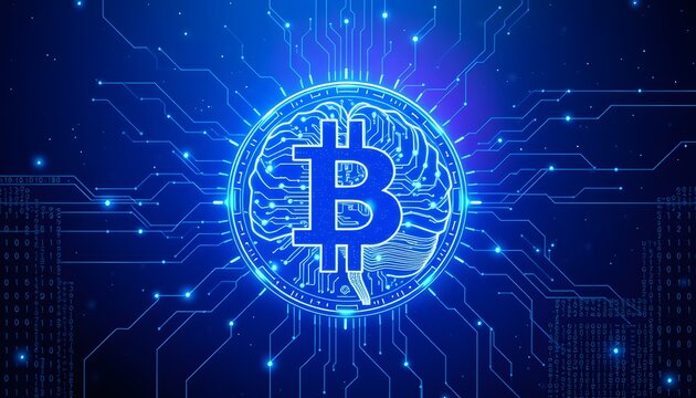 Futuristic 12-Bit Coin Design Featuring a Luminous Brain as the Central Focus for Digital Currency Enthusiasts and Collectors