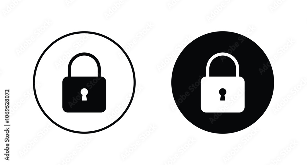 Poster lock icon set. padlock icon symbol vector