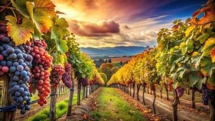 Naklejka premium Yarra Valley Vines: Wine country charm.