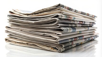 A well-ordered stack of newspapers, each page a chronicle of the day's events, ready to be absorbed and shared.