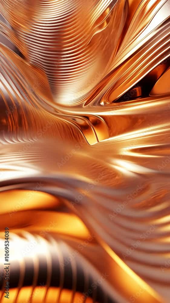 Poster flowing golden liquid creating a mesmerizing, dynamic surface with ripples and reflections