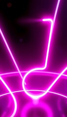 Naklejka premium Vibrant 3D Music Note Neon Light Animation Background for Creative Projects and HD Wallpaper Usage