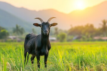 goat at grass field