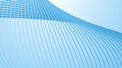 Blue white gradient abstract background with curve stripes line for backdrop