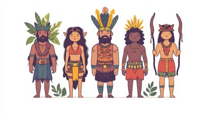 Fototapeta premium Mythical Characters in Colorful Cartoon Style