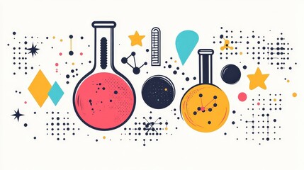 Obraz premium Colorful Science Education Graphic Design