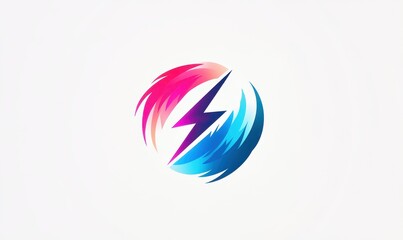 A contemporary logo featuring an abstract lightning bolt entwined with a circular wave, representing energy and innovation against a white background.