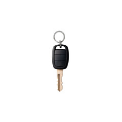 A sleek car key with a black fob and metallic key, resting against a solid black background, symbolizing security, ownership, and convenience for modern drivers everywhere.