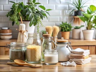 Eco-Friendly Zero Waste Homemade Detergents with Reusable Accessories for Sustainable Living and a Clean Home