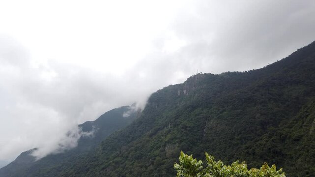 Ooty, Tamil Nadu, India- October 13 2024; A Pan view of the Picturesque Western Ghats in the Nilgiri blue mountain range near Ooty in Tamil Nadu, India.
