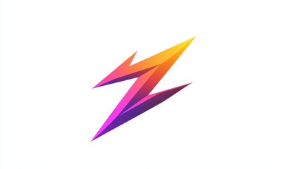 A modern logo featuring a stylized lightning bolt with sharp angles and bold contrasting colors on a white background.