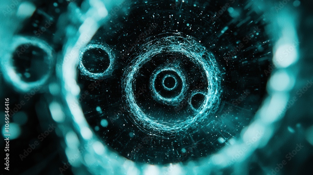 Aufkleber abstract cosmic vortex - energy swirls and particle motion in deep space