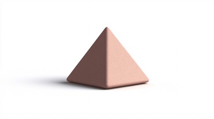 A pink pyramid stands on a white background. Generative ai