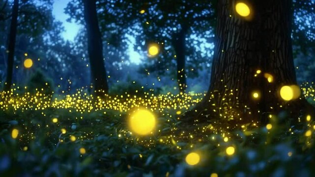 Fireflies Twinkling at Night