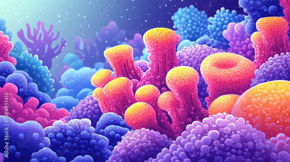 Aufkleber vibrant microscopic view of intricate cells and structures