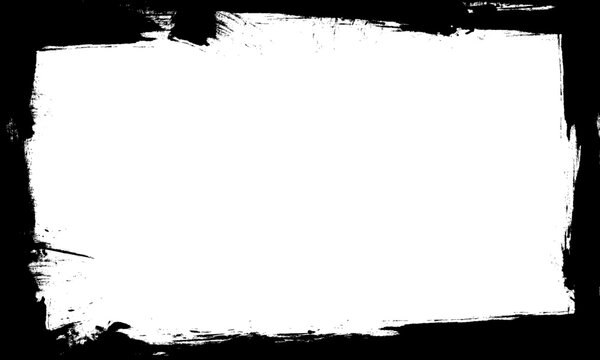 black lines brush painting artistic frame border grunge graphic element