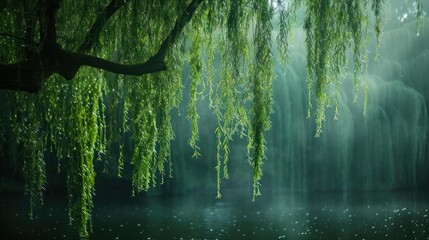 Fototapeta premium Weeping Willow Over Water