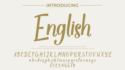 English Font Stylish brush painted an uppercase vector letters, alphabet, typeface