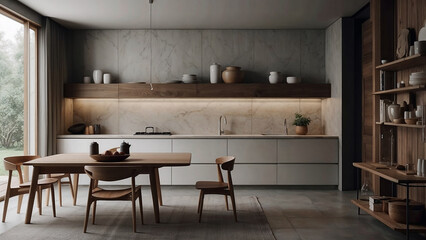 kitchen interior with furniture