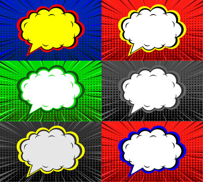 Illustration Style Speech Balloon comics, colec&atilde;o, Super, super heros, homem, quadrinhos, festa de aniversario, baloes, vector, cole&ccedil;&atilde;o, vazio, explos&atilde;o, fala, express&atilde;o, gibi, crian&ccedil;a 