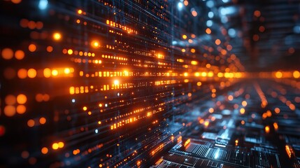 A quantum computer concept, representing large data processing and digital chip technology.
