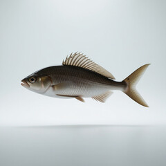 Ultra-Detailed Fish on a Solid Background, Photorealistic and Highly Textured Close-Up