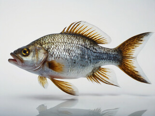 Ultra-Detailed Fish on a Solid Background, Photorealistic and Highly Textured Close-Up