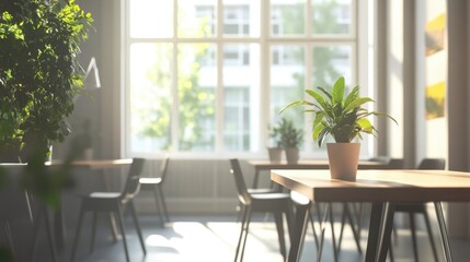 Sunlit Office Break Room