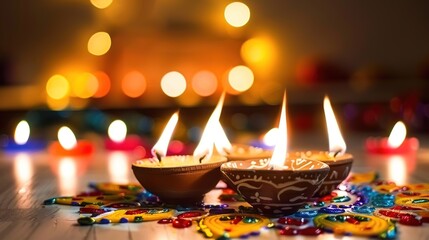 Elegant Diwali Background - a splendid and festive visual. The elegant Diwali background creates a rich and vibrant look. It gives the impression of a grand celebration, making it a wonderful choice 