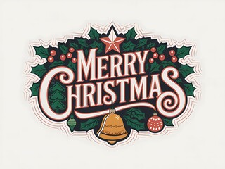 A Christmas Greeting with Holly, Ornaments, and a Star