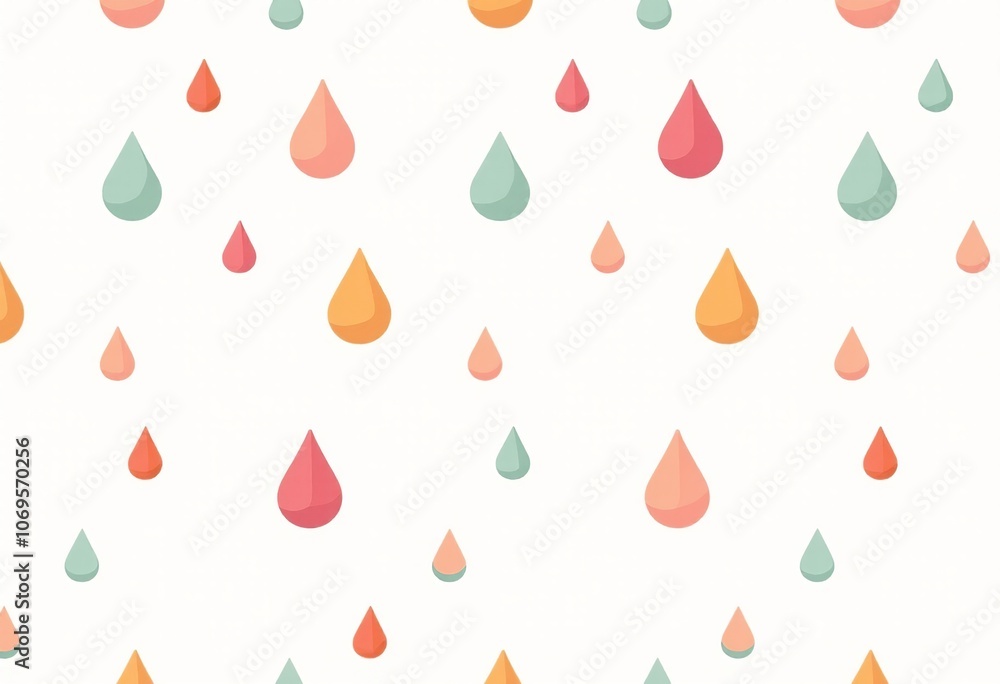 Poster smooth curves and clean lines: colorful geometric raindrop design in retro style - vector art for wa