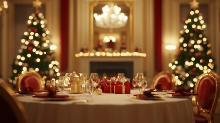 Elegant Christmas Scene with 3D Whimsy Decor