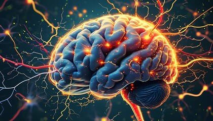 Image of a brain with blood vessels running throughout the image