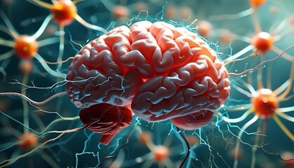 Image of a brain with blood vessels running throughout the image