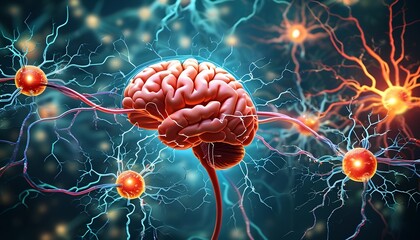 Image of a brain with blood vessels running throughout the image