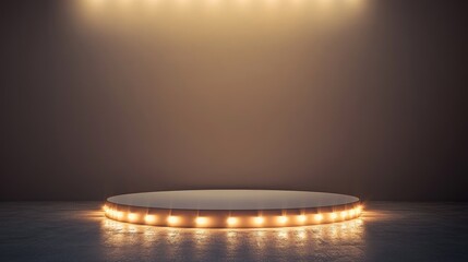 Illuminated Circular Stage Platform with Lights