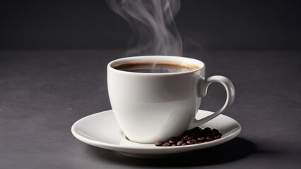 Fototapeta premium cup of coffee on black