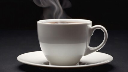 Obraz premium cup of coffee on black