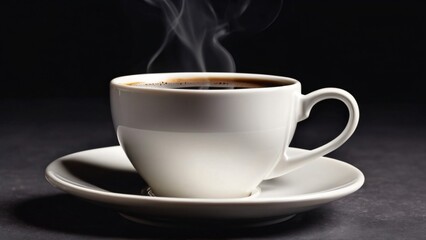 Fototapeta premium cup of coffee on black background