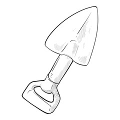 Handdrawn Small Shovel Illustration