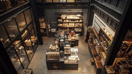 Modern Bakery Interior Design in Rustic Space
