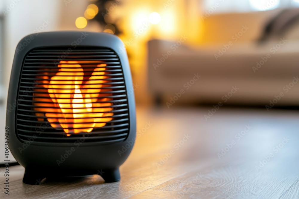 Poster a small heater with a flame on top of it