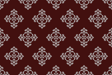 Geometric ethnic oriental ikat pattern traditional Design for background,carpet,wallpaper,clothing,wrapping,Batik,fabric,Vector illustration.embroidery style.
