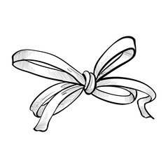 Handdrawn Bow Ribbon Illustration