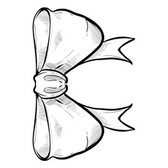 Handdrawn Bow Ribbon Illustration