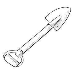 Handdrawn Shovel Illustration