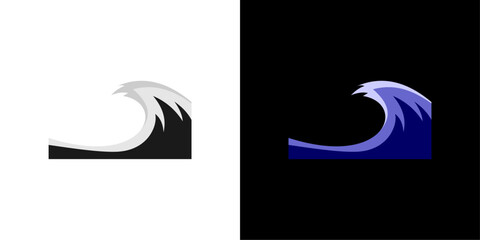 tsunami logo. high waves design logo