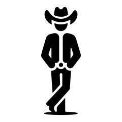 Simple and Timeless Cowboy Icon Vector Illustration  
