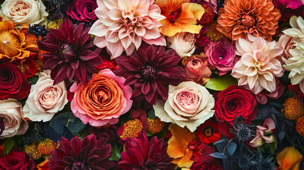 Beautiful autumn flowers bouquet, autumnal botanical home decor and floral arrangement, English countryside style and florist design for floral shop, flower arranging workshop or classes idea